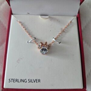Minnie Mouse necklace sterling silver NWT